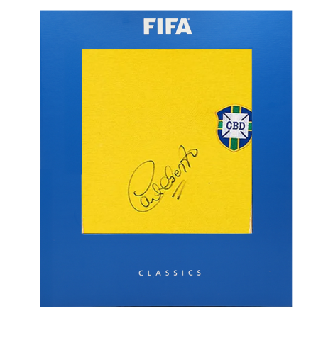 Carlos Alberto Official FIFA World Cup™ Front Autographed Brazil Home Jersey In Deluxe Packaging