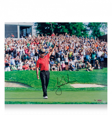 Tiger Woods Signed Photo: Victorious