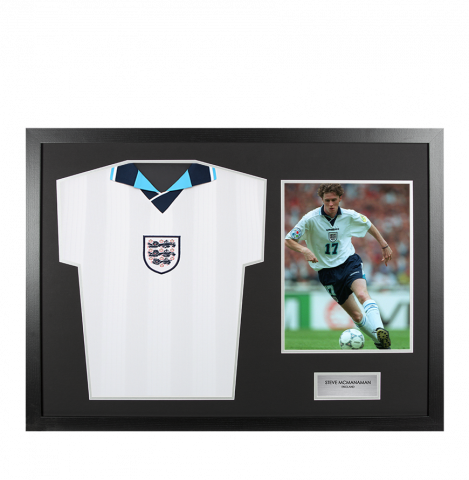 UNSIGNED Steve McManaman England Shirt In Tribute Frame