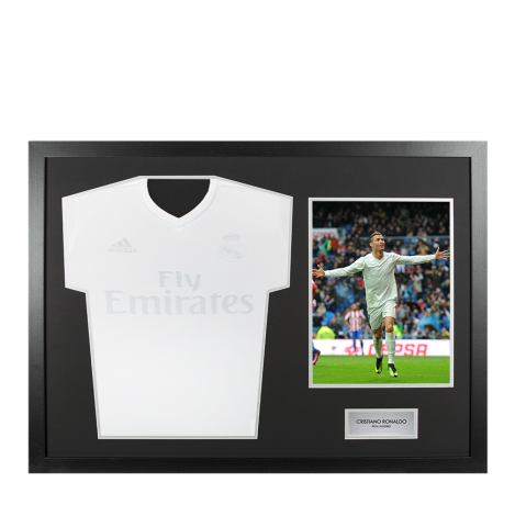 UNSIGNED Cristiano Ronaldo Real Madrid Shirt In Tribute Frame