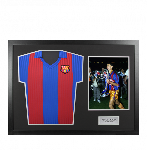 UNSIGNED Pep Guardiola FC Barcelona Shirt In Tribute Frame