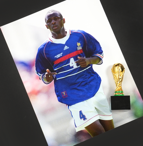 Patrick Vieira Official FIFA World Cup™ Back Signed and Framed France 2024 Home Shirt - Silver Bundle