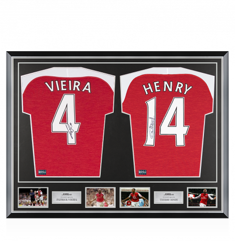 Thierry Henry & Patrick Vieira Signed Arsenal Shirts In Classic Dual Frame