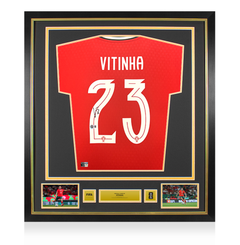 Vitinha Official 2026 FIFA World Cup™ Back Signed and Framed Portugal 2025 Home Shirt