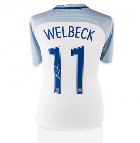 Danny Welbeck Back Signed England 2016-17 Home Shirt: Number 11