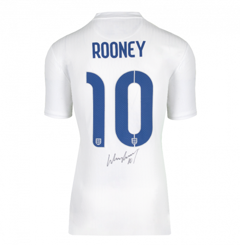 WAREHOUSE SECONDS Wayne Rooney Back Signed England 2014-15 Home Shirt - Grade A