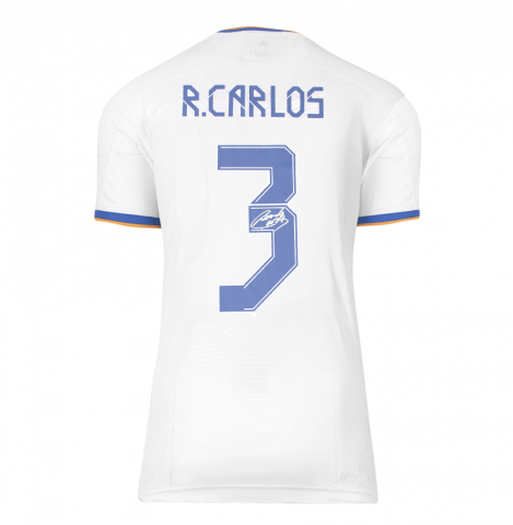 WAREHOUSE SECONDS Roberto Carlos Back Signed Real Madrid 2021-22 Home Shirt - Grade C