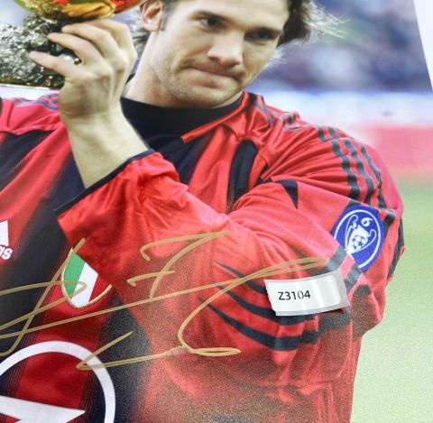 WAREHOUSE SECONDS Andriy Shevchenko Signed AC Milan Photo: 2004 Ballon d'Or Winner - Grade C