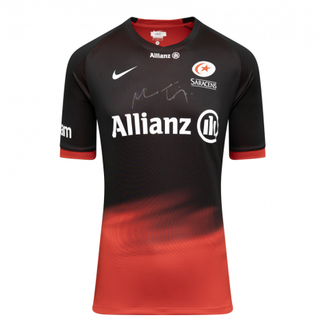 WAREHOUSE SECONDS Maro Itoje Front Signed Saracens 2014 Home Shirt - Grade A