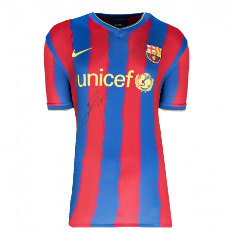 WAREHOUSE SECONDS Lionel Messi Front Signed Barcelona 2009-10 Home Shirt - Grade C