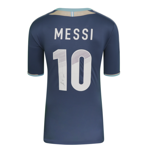 WAREHOUSE SECONDS Lionel Messi Back Signed Argentina 2011 Away Shirt - Grade C WAREHOUSE SECONDS Lionel Messi Back Signed Argentina 2011 Away Shirt - Grade C