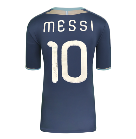 WAREHOUSE SECONDS Lionel Messi Back Signed Argentina 2011 Away Shirt - Grade D WAREHOUSE SECONDS Lionel Messi Back Signed Argentina 2011 Away Shirt - Grade D