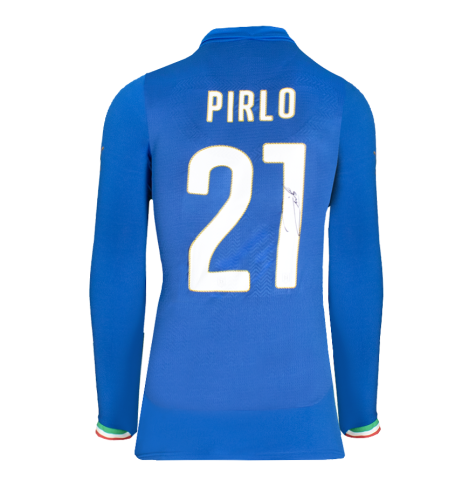 WAREHOUSE SECONDS Andrea Pirlo Signed Italy 2014 Home Shirt - Grade C WAREHOUSE SECONDS Andrea Pirlo Signed Italy 2014 Home Shirt - Grade C
