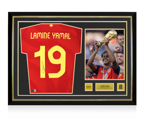 Lamine Yamal Official 2026 FIFA World Cup™ Back Signed and Hero Framed Spain 2024 Home Shirt