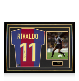 Rivaldo Official Ballon d'Or™ Back Signed and Hero Framed FC