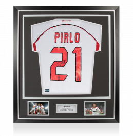 正規品　JUVENTUS PIRLO 21 ACミラン Andrea Pirlo Signed Juventus Home Soccer Jersey #21 with