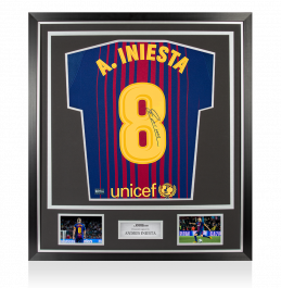 A. INIESTA サイン入り記念品 背番号8 andres_iniesta_signed_fc_barce