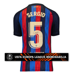 Sergio Busquets Official UEFA Europa League Back Signed FC Barcelona ...