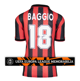 Roberto Baggio Official UEFA Europa League Back Signed AC Milan