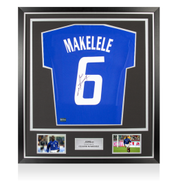 Claude Makelele Back Signed France 2002-04 Home Shirt with Fan