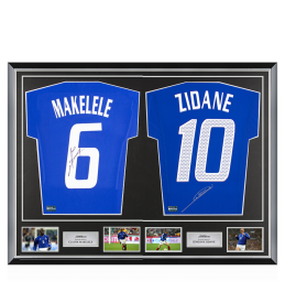 Claude Makelele & Zinedine Zidane Signed France Shirts In Classic
