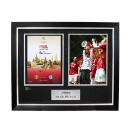 Sir Alex Ferguson Signed and Framed Programme: 2008 UEFA Champions ...