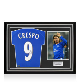 Hernan Crespo Back Signed Chelsea 2000 Home Shirt In Hero Frame