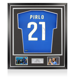 Andrea Pirlo Back Signed Italy 2014 Home Shirt In Classic Frame