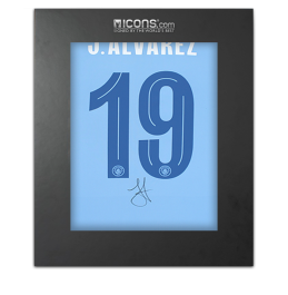Julian Alvarez Back Signed Manchester City 2023-24 Home Shirt In