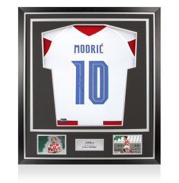 Luka Modric モドリッチ直筆サイン入りユニフォーム ICONS.com Luka Modric Back Signed Croatia 2020-21 Home Shirt with Fan Style