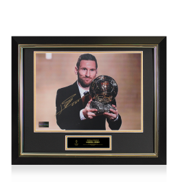 Lionel Messi Official Ballon d'Or™ Signed and Framed Photo: 2019 Ballon