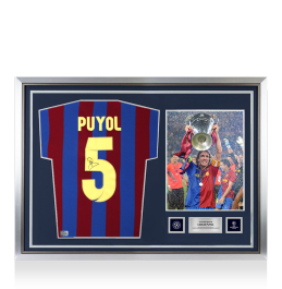 Carles Puyol Official UEFA Champions League Back Signed and Hero