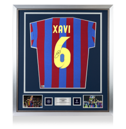 Xavi Official UEFA Champions League Back Signed and Framed FC Barcelona ...