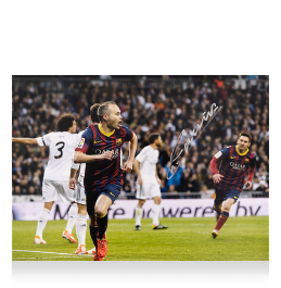 Andres Iniesta Signed FC Barcelona Photo: El Clasico Goal