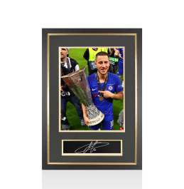 Eden Hazard Signed Plaque and Photo Frame: Chelsea Europa League