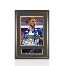 Eden Hazard Signed Plaque and Photo Frame: Chelsea FA Cup Winner