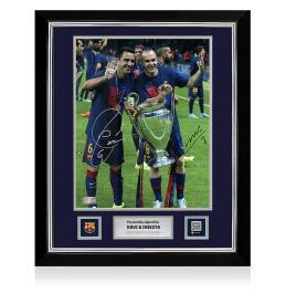 Xavi & Andres Iniesta Official FC Barcelona Signed and Framed Photo ...