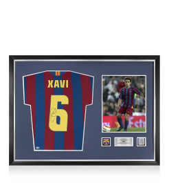 Xavi Official FC Barcelona Back Signed and Framed 2005-06 Home Shirt ...