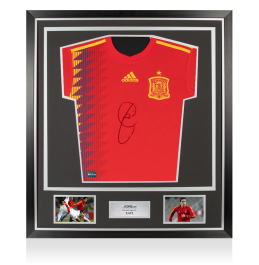 Xavi Front Signed Spain 2018-19 Home Shirt In Classic Frame