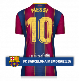 FC Barcelona キャプテンマーク Messi Lionel Messi Official FC Barcelona Signed and Framed Branded