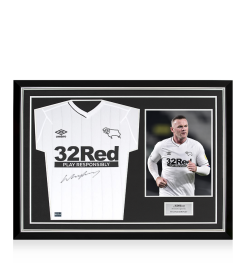 Wayne Rooney Front Signed Derby County 2020-21 Home Shirt In Hero Frame ...
