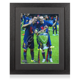Xavi Signed FC Barcelona Photo In Black Wooden Frame: Four-Time UEFA ...