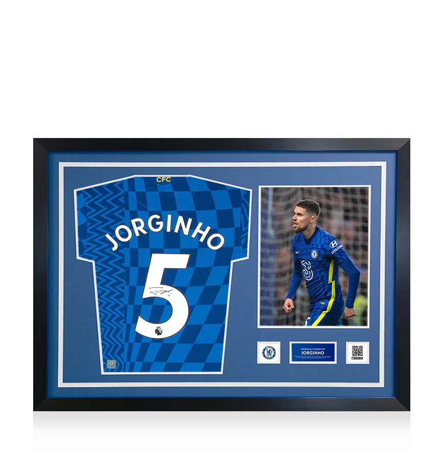 Jorginho Official Chelsea FC Signed and Framed 2021-22 Home