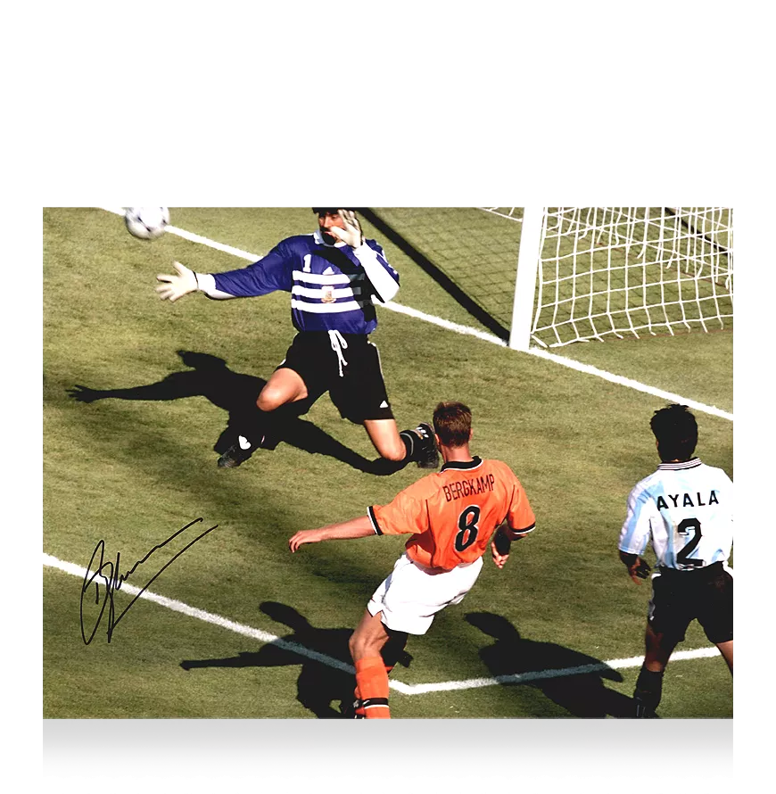 Dennis Bergkamp Signed Netherlands Photo: Iconic Goal vs Argentina Dennis Bergkamp Signed Netherlands Photo: Iconic Goal vs Argentina