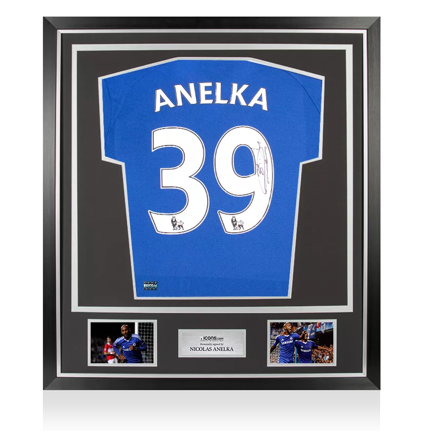 Nicolas Anelka Back Signed Modern Chelsea FC Home Shirt In Classic Frame