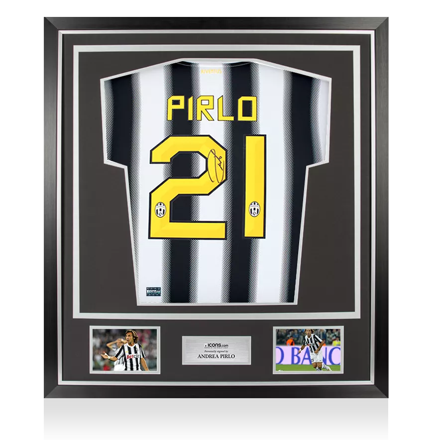 正規品　JUVENTUS PIRLO 21 ACミラン Andrea Pirlo Signed AC Milan Away Soccer Jersey #21 with
