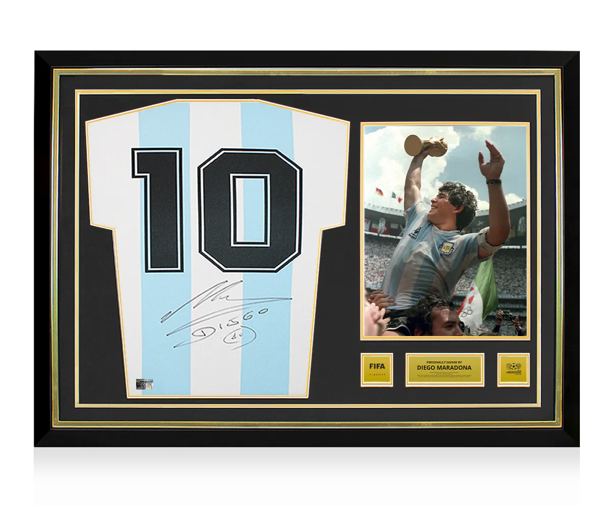 Diego Maradona Official 1986 FIFA World Cup™ Back Signed and Hero