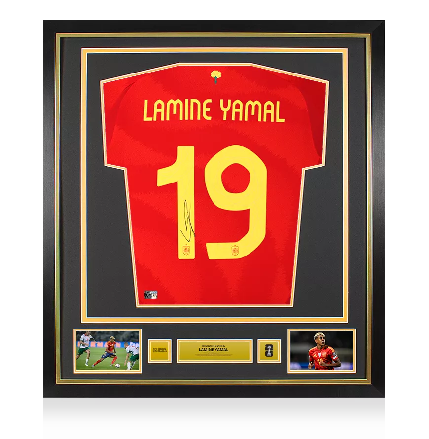 ラミーヌ・ヤマル バックサイン入り スペイン 2024 ホームシャツ i4298fwc2026f_-