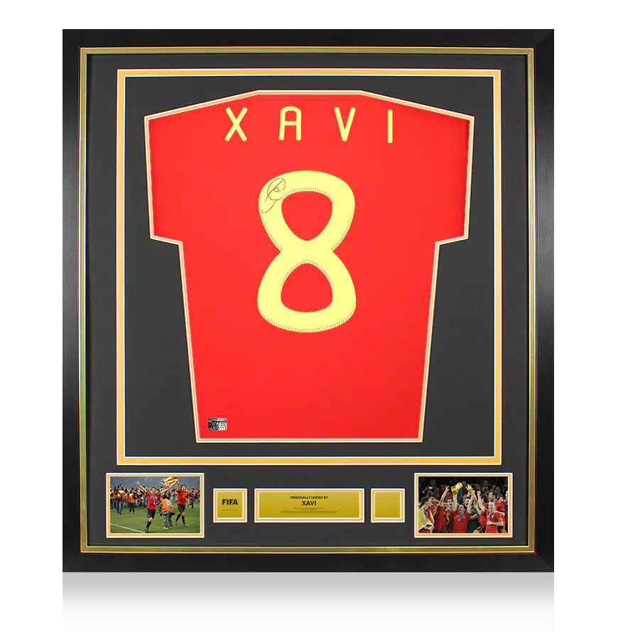 Xavi Signed Spain 2010 Home Shirt