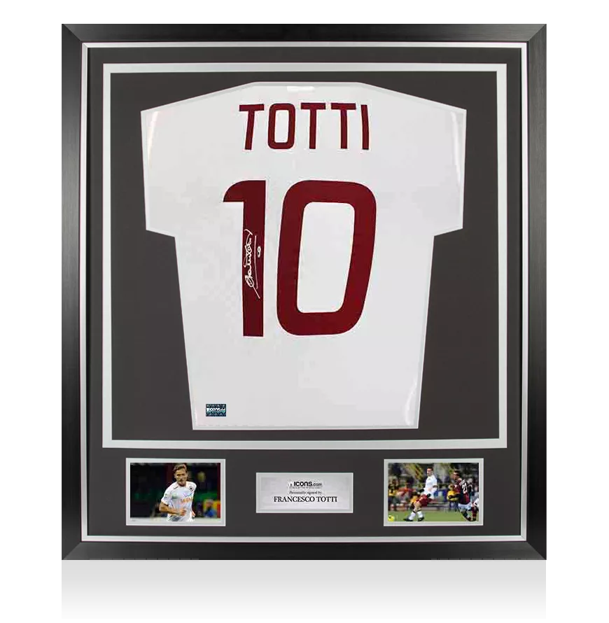 【ICONS社証明書付】直筆サイン入り Totti トッティ ASローマ Francesco Totti Back Signed AS Roma 2007-08 Home Shirt In